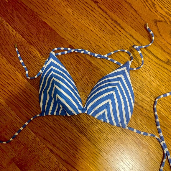 women’s POLO blue and white string bikini top - Picture 1 of 3